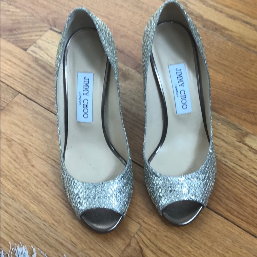 Brand new Jimmy Choo glitter wedge